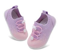 JIASUQI Baby Shoes Baby Boys Girls Trainers Infant Non-Slip Breathable First Walking Shoes with Soft Rubber Sole Toddler Slip On Slippers Sneakers(PinkPurple,6-12 Months)
