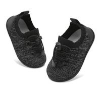 JIASUQI Baby Shoes Baby Boys Girls Trainers Infant Non-Slip Breathable First Walking Shoes with Soft Rubber Sole Toddler Slip On Slippers Sneakers(Darkgrey,6-12 Months)