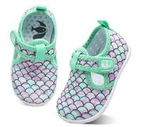 JIASUQI Boys Girls Water Shoes Toddler Quick Dry Aqua Socks Breathable Barefoot Shoes for Beach Swimming Pool(Green Scales,7-7.5)