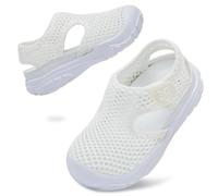 JIASUQI Toddler Sandals Boys Girls Wid Barefoot Water Sandals Kid Lightweight Water Shoes for Beach Swim(White 23, UK Size 7)