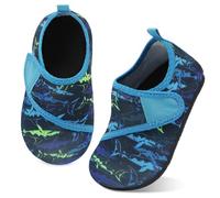 JIASUQI Toddler Water Shoes Boys Girls Quick Dry Beach Shoes Barefoot Swim Aqua Socks Kids Non-Slip Water Socks(DBlueWhale,4-5 UK Size)