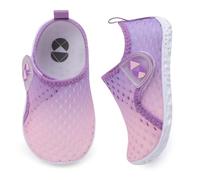 JIASUQI Toddler Water Shoes for Boys Girls Kids Quick Dry Breathable Barefoot Swim Beach Aqua Shoes for Outdoor Water Sports Pool River(Bmeshpinkpurple,Size 8-8.5)
