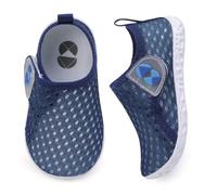 JIASUQI Toddler Water Shoes for Boys Girls Kids Quick Dry Breathable Barefoot Swim Beach Aqua Shoes for Outdoor Water Sports Pool River(Bmeshnavy,Size 10-10.5)