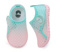 JIASUQI Toddler Water Shoes for Boys Girls Kids Quick Dry Breathable Barefoot Swim Beach Aqua Shoes for Outdoor Water Sports Pool River(Bmeshbluepink,Size 9-9.5)