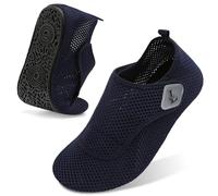JIASUQI Water Shoes Women Men Barefoot Beach Swim Shoes Unisex Quick Dry Adjustable Aqua Sock for Indoor Outdoor(Navy,Size7.5-8)