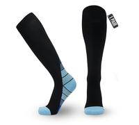 JIATAOBAO Compression Socks for Men & Women 20-30 mmHg Medical Grade - Graduated Support for Running, Travel, Nursing & Pregnancy Boost Circulation, Reduce Swelling, Anti-Slip Design (blue, S/M)