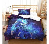JiaTexJourney Cristiano Ronaldo Duvet Cover Set 2 PCS Hotel Quality Quilt Cover Bedding Bed Covers with Pillowcases with Zipper Closure Breathable Stylish Comforter Single(135x200cm)