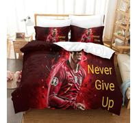 JiaTexJourney Cristiano Ronaldo Duvet Cover Set 3 PCS Hotel Quality Quilt Cover Bedding Bed Covers with Pillowcases with Zipper Closure Breathable Stylish Comforter King（220x240cm）