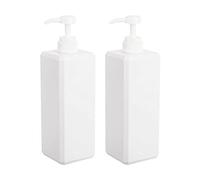 JiatuA Empty Plastic Pump Bottles, Refillable Lotion Soap Dispenser Liquid Container for Kitchen or Bathroom Soaps Shampoo and Body Wash, 2 Pack (32oz/1L, White)