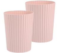 JiatuA Small Trash Can Plastic Wastebasket Round Garbage Container Bin for Bathroom, Kitchen, Bedroom, Home Office, College Dorm, Pink 2 Pack