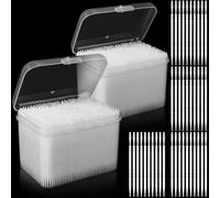 JiaUfmi Dental Picks Plastic Toothpick Oral Hygiene 2 Way Interdental Brush Stick