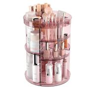 Jiavarry 360 Rotating Makeup Organizer with Lipstick Slots, 8 Adjustable Layers Spinning Skincare Organizers, Large Capacity Desk Storage, Carousel Cosmetic Shelf for Vanity Bathroom Countertop