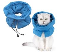 Jiavlyx Elizabethan Collar, Adjustable Soft Cat Collar, Prevents Licking Wounds, Cat Collar, Cat Protection, for Cats with a Head Circumference (Blue, M)