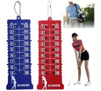 Jiavlyx Pack of 2 Golf Scorer Counters, 18 Hole Golf Score Counter, Stroke Counter, Golf Result Indicator, 1 Blue, 1 Red, Stroke Counter, Player Blow Counter, Golf Punch Counter, for Golf Gadgets