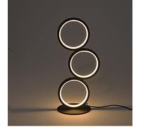 JIAWDYJ Dimmable LED Table Lamp 12W Modern Round Desk Lamp Contemporary Bedside Table Light 3 Color Modes for Living Room Bedroom Office Nightstand Bookshelf Nightstand College Dorm,Black,warm light