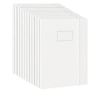 JiaWei Folders for Paperwork A4, Pack of 12 File Folder, 11mm Spine, Made of 350 g/㎡ Strong Cardboard with 3 Flaps & Elastic Strap, Document Organiser - White