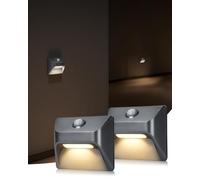 JIAWEN Motion Sensor Lights Indoor Rechargeable, 2200mAh LED Stair Lights with Magnetic Mount, Motion Sensor Night Light for Bedside, Cupboard, Hallway, Bathroom, Auto-On at Night (2 Pack)