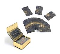 Jiawinng Tarot Cards,Golden Tarot for Beginners,Water Proof with Guide -Fortune Telling Cards, 78 Fortune Storytelling Playset for Family Families Birthday, Gold