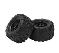 Jiawu 1/16 Scale RC Car Tires, 2Pcs Rubber RC Tires and Plastic Rims, 80mm Off Road Wheels with Bumpy Texture for 1/16 Remote Control Car Truck