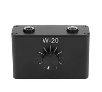 Jiawu 1/4 Inch 6.35mm Line Volume Control Attenuator, Volume Controller Attenuator Knob with Aluminum Alloy Case for Microphones Instruments Black
