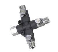 Jiawu 1/8 Three Way Adjustable Metal Air Hose Splitter for Airbrush, Mini Air Compressor Connecting Accessories - Durable Brass Fitting with On/Off Valve for Multiple Tools
