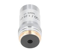 Jiawu 100X Achromatic Oil Microscope Objective, High Power Brass Lens with Spring Protection, 20.2mm Thread, Bright Clear Image for Biological Microscopes