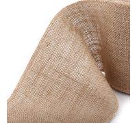 Jiawu 10M Rustic Hessian Jute Burlap Fabric Ribbon Table Runner for Wedding, Bow Floristry Decor, 5/10/15cm Wide, Natural (15cm)