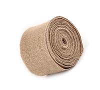 Jiawu 10M Rustic Hessian Jute Burlap Fabric Ribbon Table Runner for Wedding, Bow Floristry Decor, 5/10/15cm Wide, Natural (10CM)