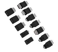 Jiawu 12 Pcs USB 2.0 Adapters Set, Multi-Type Micro Mini Male Female Converters, Plug and Play High-Speed Connectors, Compatible with USB1.1/1.0, Black
