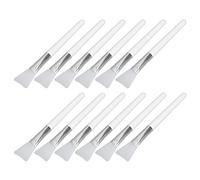 Jiawu 12pcs Silicone Facial Mask Brush Set - Soft Mud Mask Applicator with Comfortable Handle for Even Application, Prevent Wasting, Convenient Use, White