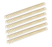 Jiawu 14.3mm Spiral Binding Coils 34 Loops 3:1 Pitch, 100PCS Double Wire Binding Spines 120 Sheets Capacity, A4 Paper Coils for Documents Reports, Nylon Coated Metal Wire (Gold)