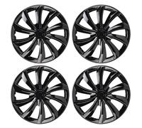Jiawu 14 Inch Wheel Hub Caps Set of 4, R14 Hub Caps Replacement, Universal Fit ABS Wheel Rim Covers for Most Cars Trucks SUVs (Black)