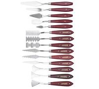 Jiawu 14Pcs Painting Palette Set, Special Shaped Oil Painting Scraper Tools for Artists - Stainless Steel Knife for Mixing Stretching Scratching, Ideal for Oil Acrylic