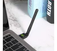 Jiawu 150Mbps USB 2.0 WiFi Wireless Adapter with External 2dBi Antenna, Drive-Free No-CD Install Network Card for Desktop PC Laptop, Supports WPA/WPA2 AES WEP Encryption