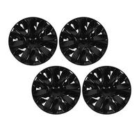 Jiawu 19 Inch Wheel Hub Full Rim Cover Solid Matte Black ABS Hubcaps Reduce Wind Resistance Fit for 2021-2024, Full Wrap Design, Easy Snap Installation (Glossy Black)