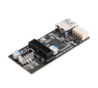 Jiawu 19PIN to Type E USB Adapter Card Supporting USB3.2 GEN1 Standard for Professional Use - Includes 2 Cables