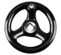 Jiawu 2 Sets 3 Spoke Handwheel with Removable Handle, 12 * 100mm Round Hand Wheel for Lathe Milling Machine Drillpress Crank Black