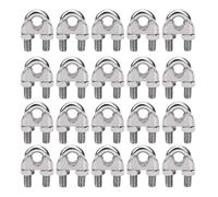 Jiawu 20PCS Stainless Steel Wire Rope Clips Cable Clamp | For 12mm Wire Heavy Duty Cable Clamps For Outdoor Railing, Deck Fencing, Sign Hanging and Truck Tie Downs