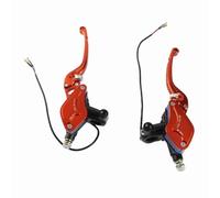 Jiawu 22mm Universal Motorcycle CNC Roller Adjustment Hydraulic Brake Pump, Black Aluminum Alloy Master Cylinder with Leaf-Shaped Oil Cup & Power-Off Switch (Orange)