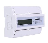 Jiawu 230/400V 5-100A 3 Phase KWh Meter, Digital Electric Power Meter Energy Consumption with LCD Display, Class 1 Accuracy DIN Rail Watt Hour for Commercial Industrial Use,