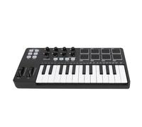 Jiawu 25 Key MIDI Keyboard Controller with Scale Mode and 8 Buttons for Liquid Music Production - a Light MIDI Controller for Black Recording