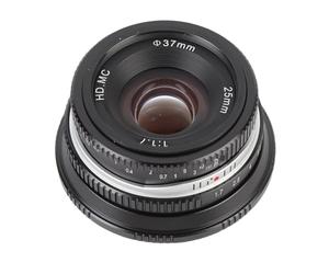 Jiawu 25mm F1.7 Swing Focus Manual Lens for A6400 A6600 A7II A73, Retro Design Compact Camera Lens for Street Photography (Black)