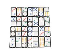 Jiawu 28Pcs Double Six Dominoes Set, Plastic, Colorful Dot, 1.5x0.75in | Board Game Tiles, Glossy Finish, Round Edge, Lightweight, for Camping Travel Home Courtyard, Kids Family Interactive Learning