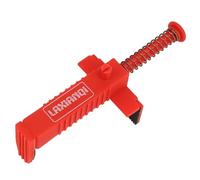 Jiawu 2PCS Brick Liner Plumber Tools Leveling Measuring Tool Hardware Accessory Red Plastic Spring Loaded Clip for Accurate Brick Lines, Rubber Pad Grip Tight, 6.46 X 2.52 X 1.77in (Red Bricklaying