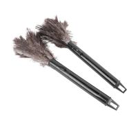 Jiawu 2Pcs Retractable Feather Duster Feathers Duster with Long Handle for Home Cleaning, Feathers, Adjustable Telescopic Pole, Efficient Dust Removal, Portable
