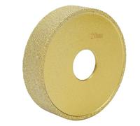 Jiawu 3 Inch Bench Grinder Wheel, 60 Grit Dry Wet Bench Grinding Wheel, Vacuum Brazed Round Edges Diamond Grinding Wheels for Stone, Marble, Gem, Glass, Ceramics, Crystal
