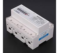 Jiawu 3 Phase Energy Meter, 20-80A 220/380V Digital Electric Power Meter, 3 Phase Power with Pulse Output, for DIN Rail Installation