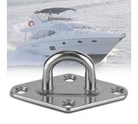 Jiawu 304 Stainless Steel Pad Eye, 5mm, Marine Grade | Boat Yacht Hardware Accessory, Polished Surface, for Shade Sail Hammock Kits, Trucks Trailers Caravans, Silver