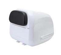 Jiawu 35L Vintage Motorcycle Rear Case Water Proof Stylish Rear Top Box for Scooters, ABS+Metal, Fits Most Motorcycles (Pearl White)