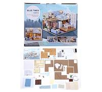 Jiawu 3D Wooden Doll House, Hands-On Ability Exercise Logical Thinking Development Doll House Kit, Puzzle Dollhouse with All Furnitures and Accessories for Home Coffee Shop Restaurant